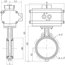 The pneumatic soft-sealed centerline butterfly valve