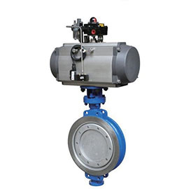 Pneumatic high-performance Triple Eccentric Wafer Butterfly Valve