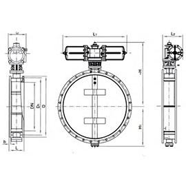 Pneumatic ventilation butterfly valve